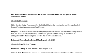 Bridled Darter and Etowah Bridled Darter Peer Review Plan