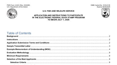 Electronic Federal Duck Stamp Program Application