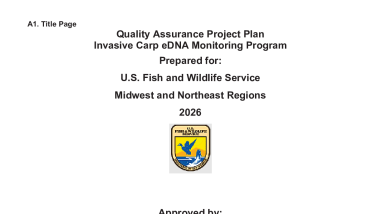 2026 Quality Assurance Project Plan Invasive Carp eDNA Monitoring Program