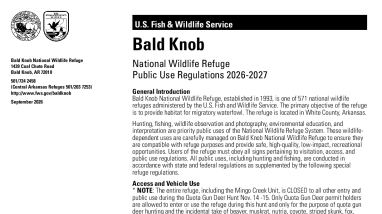 Bald Knob National Wildlife Refuge Public Use Regulations