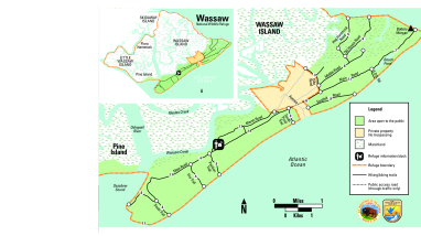 Trail map of Wassaw NWR