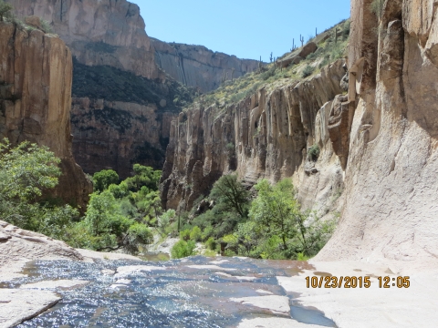 A creek in a canyon