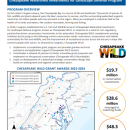 An image of the front page of a document with text and a map of the Chesapeake Bay watershed