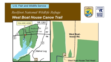 A map of the West Boat House Canoe Trail.