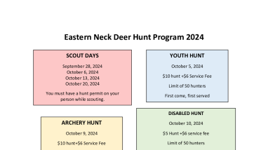 Eastern Neck NWR 2024 Deer Hunt Dates