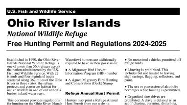 Hunt regulations and permit 2024 to 2025 Ohio River Islands NWR