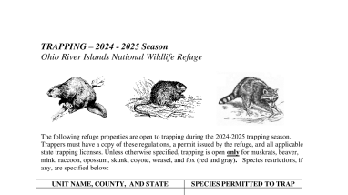 Ohio River Islands NWR Trapping Brochure and Trapping Report Form
