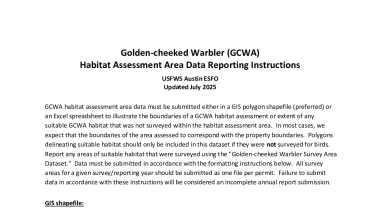 GCWA Habitat Assessment Directions