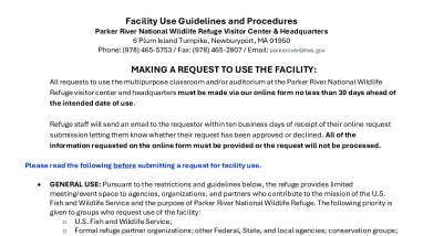 Facility Use Guidelines and Procedures