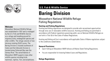Moosehorn NWR Fishing Baring Unit- Map and Regulations