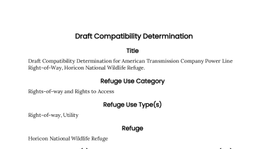 Draft CD for ATC Power Line Right-of-Way Horicon NWR