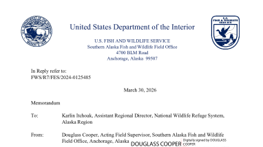 USFWS Izembek Land Exchange - Biological Opinion Errata Complete - April 2026 Update