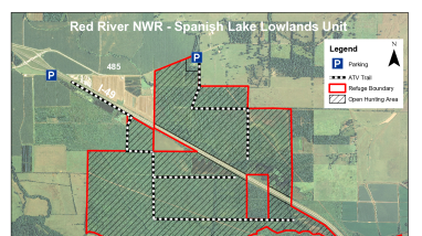Red River NWR Spanish Lake Hunt Map