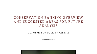 Conservation Banking Overview and Suggestions for Future Analysis
