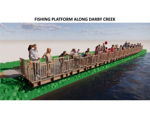 New ADA accessible fishing platform that will be installed along Darby Creek.