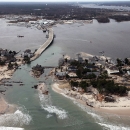 Aerial view of damages left by Hurricane Sandy. 