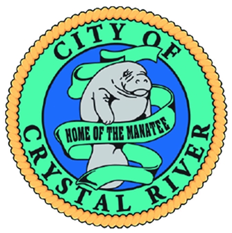 City of Crystal River Home of the Manatee Logo with manatee in center