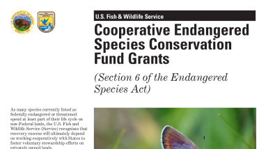 Cooperative Endangered Species Conservation Fund Grants: Section 6 of the Endangered Species Act