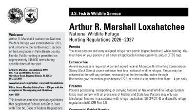 Arthur R. Marshall Loxahatchee NWR 2026-2027 Hunt Brochure