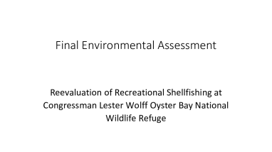 Recreational Shellfishing Environmental Assessment Package