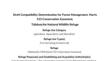 Tallahatchie Draft Compatibility Determination Tree Harvest