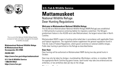 Mattamuskeet National Wildlife Refuge Deer Hunt Virtual Brochure