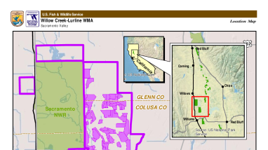 Willow Creek-Lurline Location Map at Sacramento National Wildlife Refuge Complex