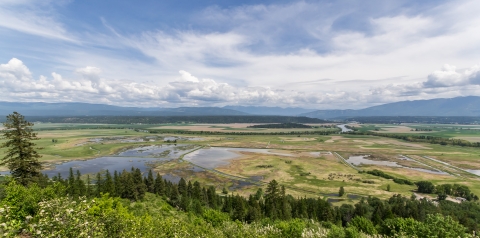 A panoramic view of Kootenai NWR
