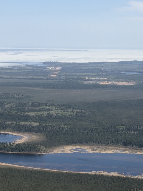 residual ice on a large lakes in southwest of La Ronge, Saskatchewan