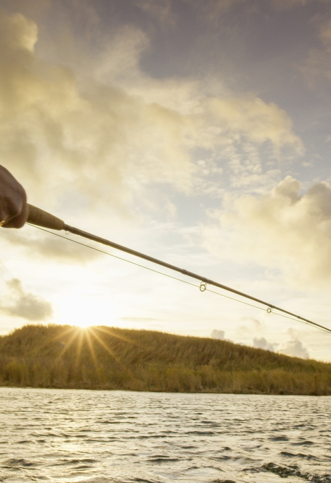 Fishing in a river at Kenai National Wildlife Refuge in Alaska.