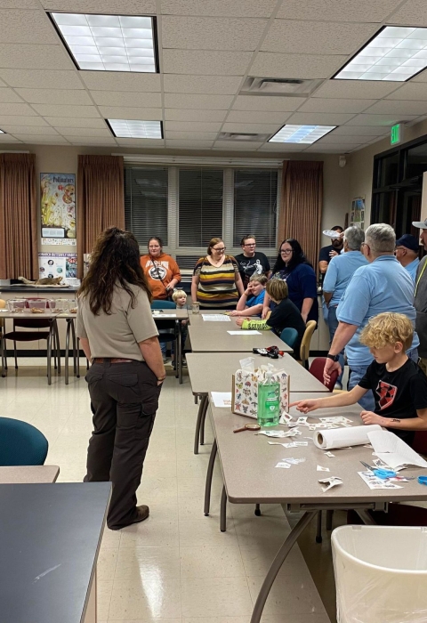 People gathered in a classroom