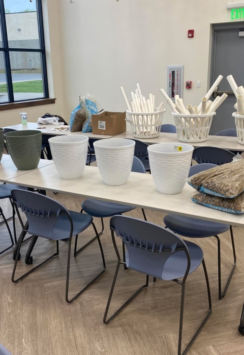 Classroom with various materials