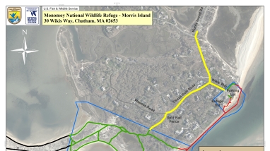 Monomoy trail map for Morris Island