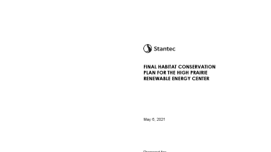 High Prairie HCP Final Document Cover Page