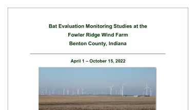 Bat Evaluation Monitoring Studies at the Fowler Ridge Wind Farm, 2022