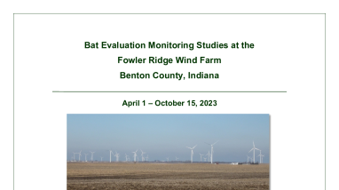 Bat Evaluation Monitoring Studies at the Fowler Ridge Wind Farm, 2023