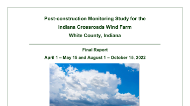 Post-construction Monitoring Study for the Indiana Crossroads Wind Farm, 2022