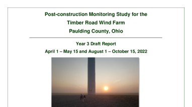 Post-construction Monitoring Study for the Timber Road Wind Farm, 2022