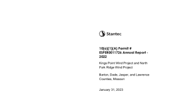 2022 10(a)(1)(A) Annual Report - Kings Point / North Fork Ridge