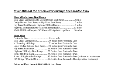 Seedskadee River miles