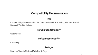 Final Compatibility Determination for Commercial Ash Scattering