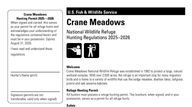 Crane Meadows NWR Hunting Brochure 2025-2026