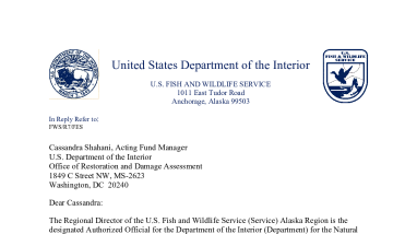 II.A.2.f M/V Selendang Ayu Oil Spill Natural Resource Damage Assessment and Restoration Trustee Resolution 2025-01: Reimbursement of Costs Incurred January 1, 2021, through December 31, 2024