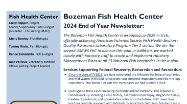 Bozeman Fish Health Center 2024 end-of-year-newsletter