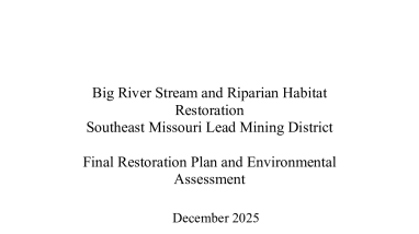 Big River Stream and Riparian Habitat Final Restoration Plan and Environmental Assessment