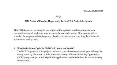 FAQs on Notice of Funding Opportunity in Canada