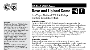 Las Vegas Dove and Upland Game Hunt Brochure