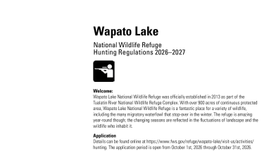 2026-2027 WLNWR Waterfowl Hunt Brochure