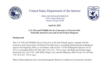 Clearance to Proceed with Federally Insured Loan Grant Projects