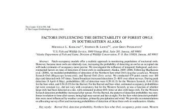 Factors Influencing the Detectability of Forest Owls in Southeastern Al